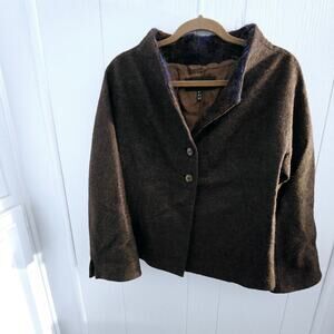 Shiatzy Chen Wool Blend Brown Jacket Size F 36 (US size 6)– Minimalist, Designer